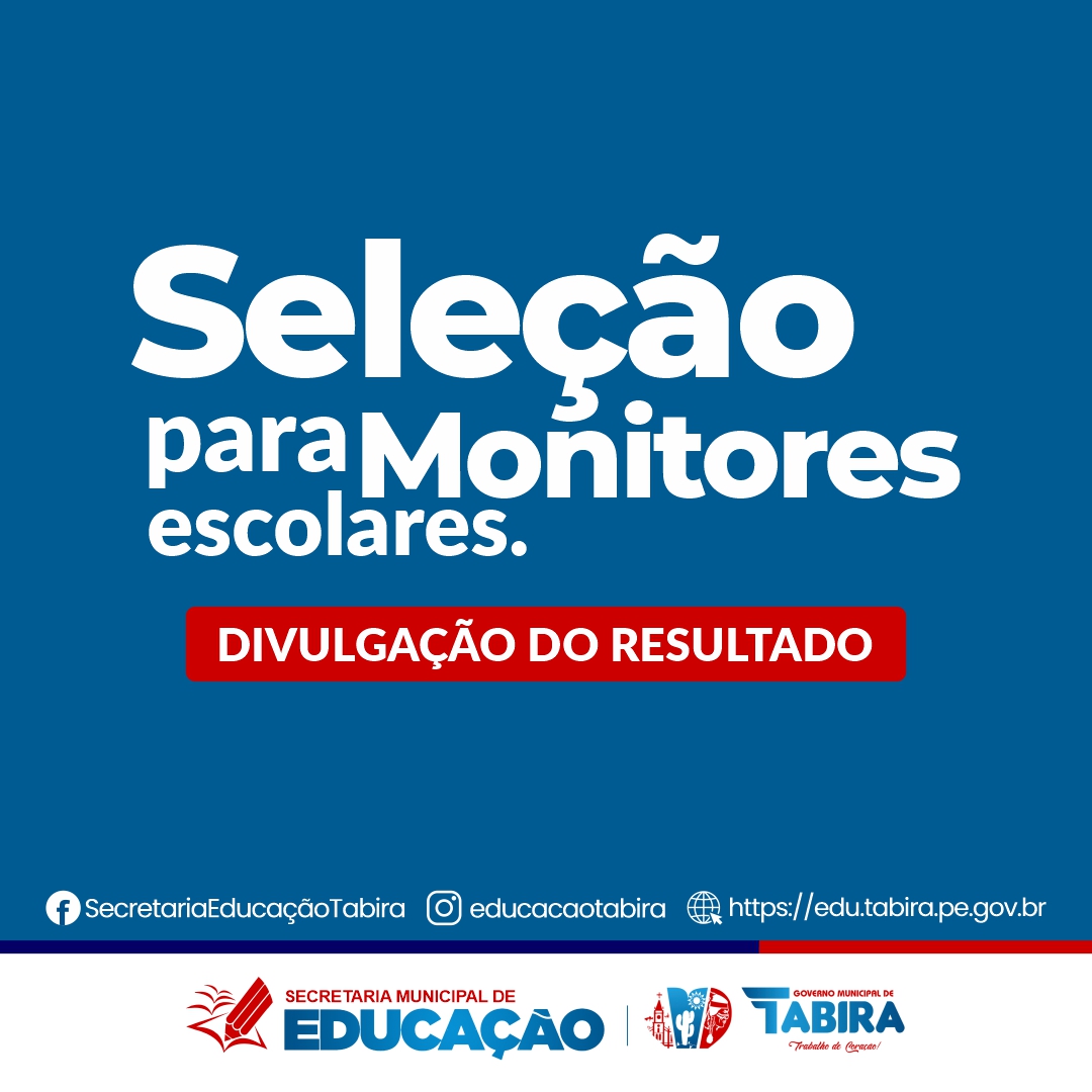 Read more about the article Terceira relação Monitor Escolar 2022